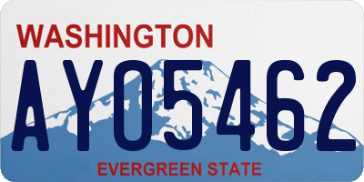 WA license plate AYO5462