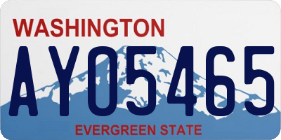 WA license plate AYO5465