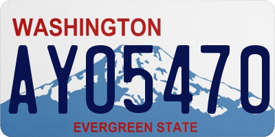 WA license plate AYO5470