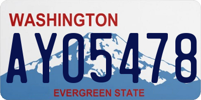WA license plate AYO5478