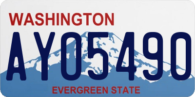 WA license plate AYO5490