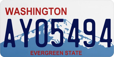 WA license plate AYO5494