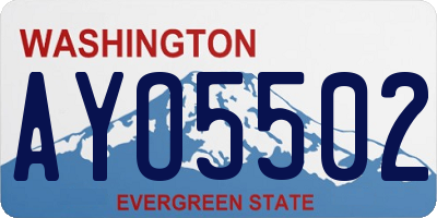 WA license plate AYO5502