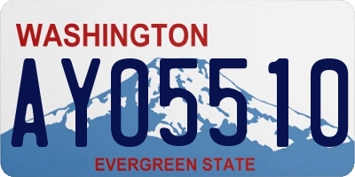 WA license plate AYO5510