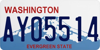WA license plate AYO5514