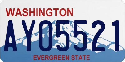 WA license plate AYO5521