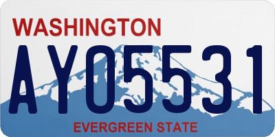 WA license plate AYO5531
