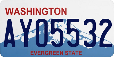 WA license plate AYO5532