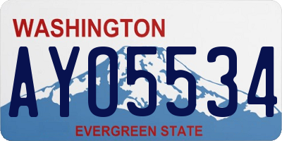 WA license plate AYO5534