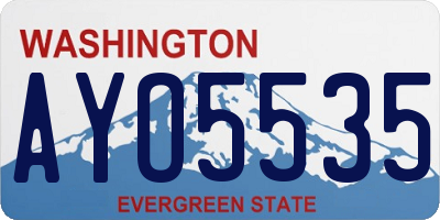 WA license plate AYO5535
