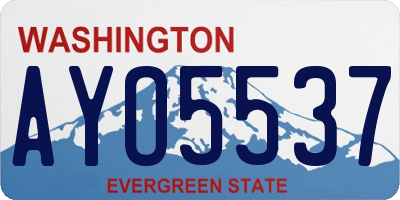 WA license plate AYO5537
