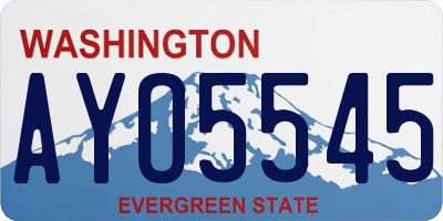 WA license plate AYO5545
