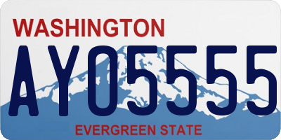 WA license plate AYO5555