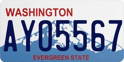 WA license plate AYO5567