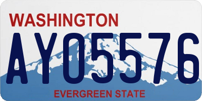 WA license plate AYO5576