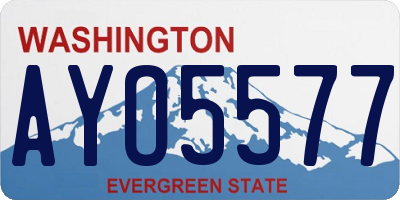 WA license plate AYO5577