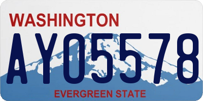 WA license plate AYO5578