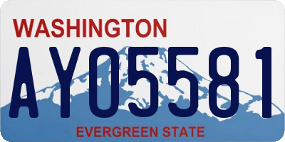 WA license plate AYO5581