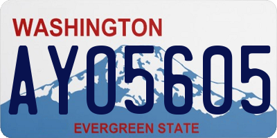 WA license plate AYO5605