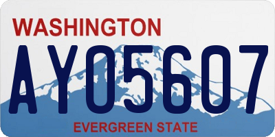 WA license plate AYO5607