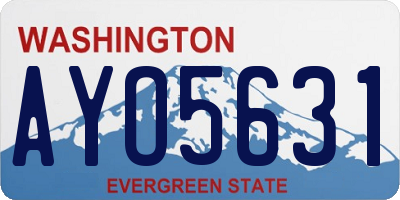 WA license plate AYO5631