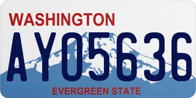 WA license plate AYO5636