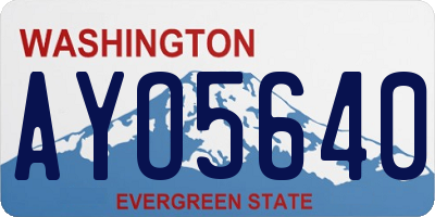 WA license plate AYO5640