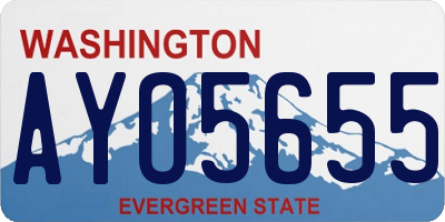 WA license plate AYO5655