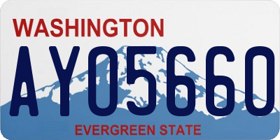 WA license plate AYO5660