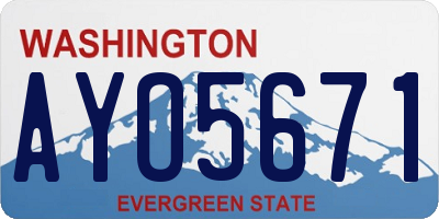 WA license plate AYO5671