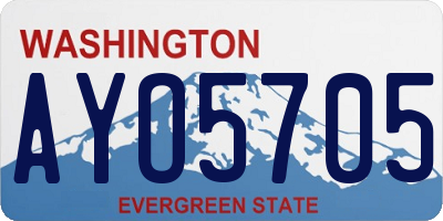 WA license plate AYO5705