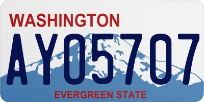 WA license plate AYO5707