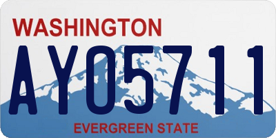 WA license plate AYO5711
