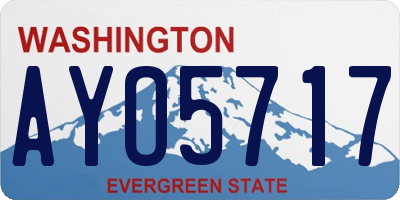 WA license plate AYO5717