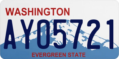WA license plate AYO5721