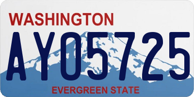 WA license plate AYO5725