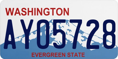 WA license plate AYO5728
