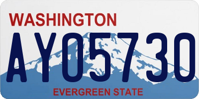 WA license plate AYO5730