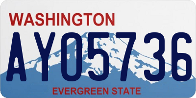 WA license plate AYO5736