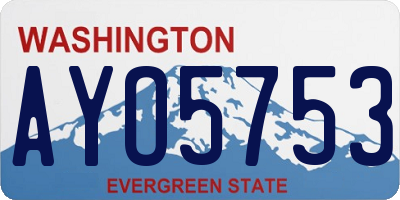 WA license plate AYO5753