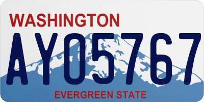 WA license plate AYO5767