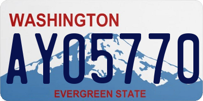 WA license plate AYO5770