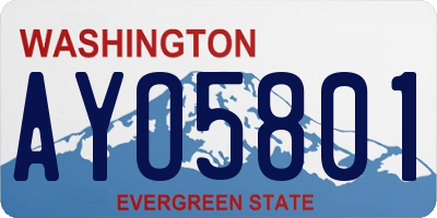 WA license plate AYO5801