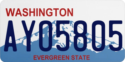 WA license plate AYO5805