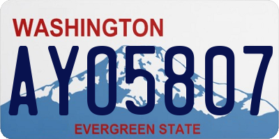 WA license plate AYO5807