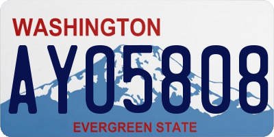 WA license plate AYO5808