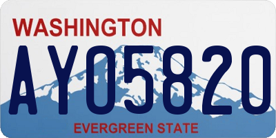 WA license plate AYO5820