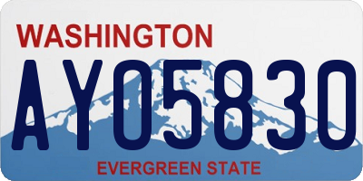 WA license plate AYO5830