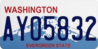 WA license plate AYO5832