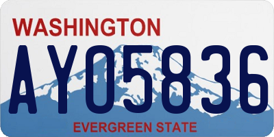 WA license plate AYO5836